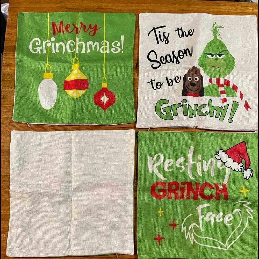 Dr Suess The Grinch Pillow Covers set of 4 NWT